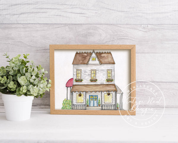 Digital Prints Country House No.1 Digital Prints Watercolor Painting