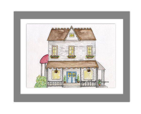 Digital Prints Country House No.1 Digital Prints Watercolor Painting