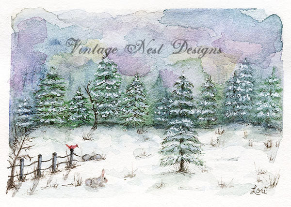 Country Life No.4 ACEO Digital Print Watercolor Painting