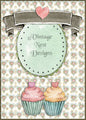 Cupcake-Karte Nr. 2 Aquarell Digitaldruck Scrapbooking