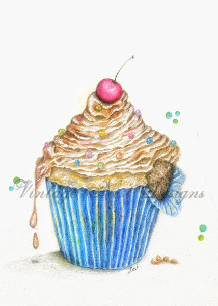 Cupcake Nr. 11 Aquarell Digitaldruck