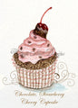 Digital Prints hCocolate Raspberry Cupcake No.34:2 ACEO Watercolor Painting