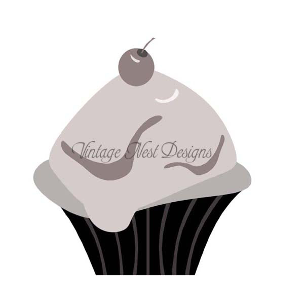 Digital Scrapbooking Cupcake Template No.1 Freebie Instant Download