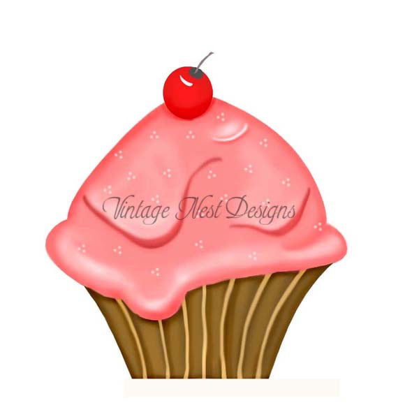 Digital Scrapbooking Cupcake Template No.1 Freebie Instant Download