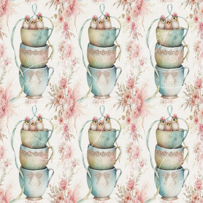 Digital Prints Cup of Birds Paper Pack No.2 Instant Download