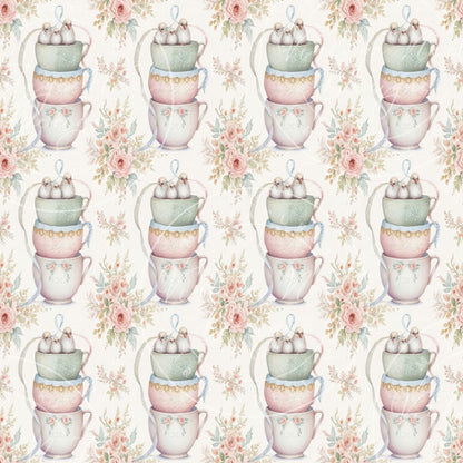 Digital Prints Cup of Birds Paper Pack No.2 Instant Download