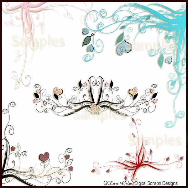 Digital Scrapbooking Brushes & Stamps Flourishes No.5 Instant Download