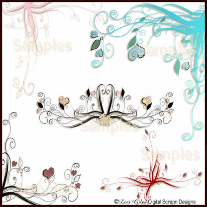 Digital Scrapbooking Brushes & Stamps Flourishes No.5 Instant Download
