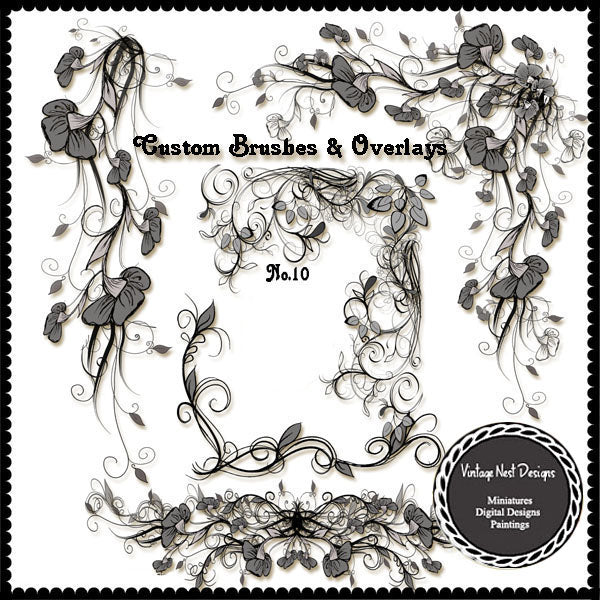 Brushes & Stamps Flourishes No.10 Digital Illustrations