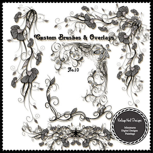 Brushes & Stamps Flourishes No.10 Digital Illustrations