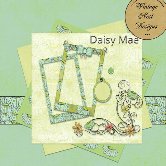 Digital Scrapbooking Daisy Mae Kit Instant Download