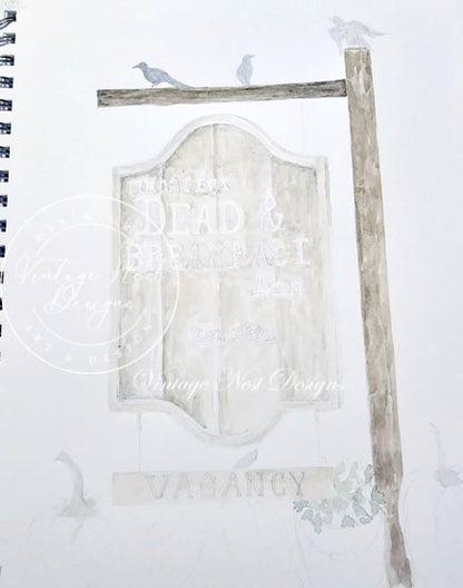 Dead & Breakfast No.1 Digital Print Watercolor Painting
