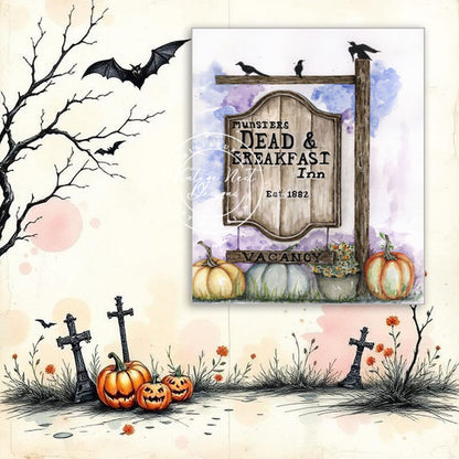 Dead & Breakfast No.1 Digital Print Watercolor Painting