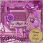 Digital Scrapbooking Deep Purple Kit Instant Download