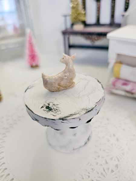 Miniature Deer - Fawn No.5 One of a Kind Handmade Animal Dollhouse Shadow Box Diorama Room
