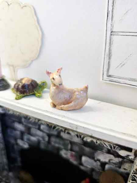 Miniature Deer - Fawn No.5 One of a Kind Handmade Animal Dollhouse Shadow Box Diorama Room