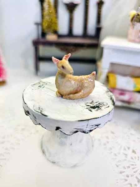 Miniature Deer - Fawn No.5 One of a Kind Handmade Animal Dollhouse Shadow Box Diorama Room
