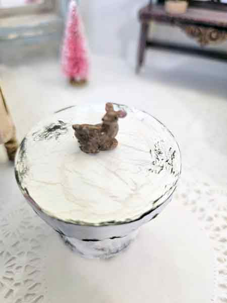 Miniature Deer - Fawn No.6 One of a Kind Handmade Animal Dollhouse Shadow Box Diorama Room