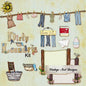 Digital Scrapbooking Dirty Laundry Kit Instant Download