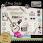 Digital Scrapbooking Diva Style Kit Instant Download