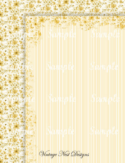 Digital Scrapbooking Victorian Dollhouse Wallpaper No.5 Illustration Instant Download