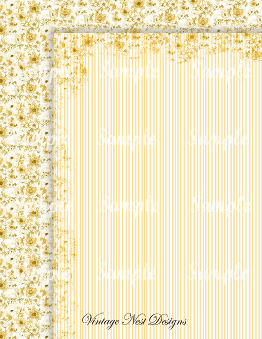 Digital Scrapbooking Victorian Dollhouse Wallpaper No.5 Illustration Instant Download