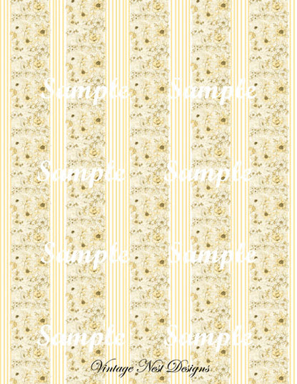 Digital Scrapbooking Victorian Dollhouse Wallpaper No.5 Illustration Instant Download