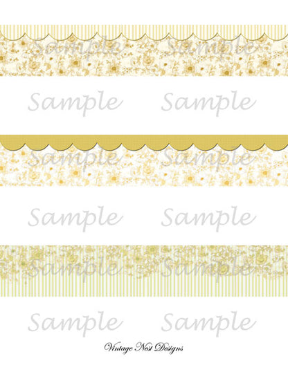 Digital Scrapbooking Victorian Dollhouse Wallpaper No.5 Illustration Instant Download