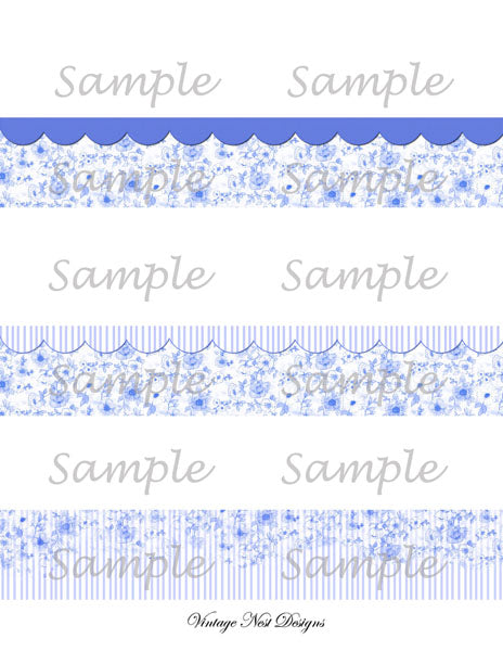 Decorative border with floral pattern and text 'Sample' on a white background