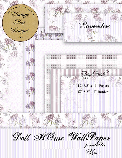 Dollhouse Wallpaper No.3 Digital Prints Illustration Scrapbooking