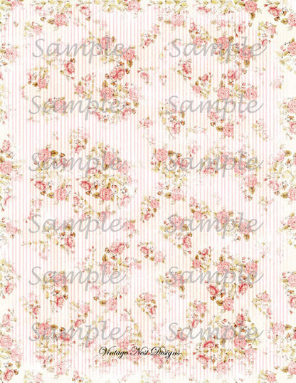 Victorian Roses Wallpaper No.1 Digital Prints Illustration Scrapbooking