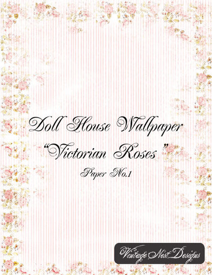 Victorian Roses Wallpaper No.1 Digital Prints Illustration Scrapbooking