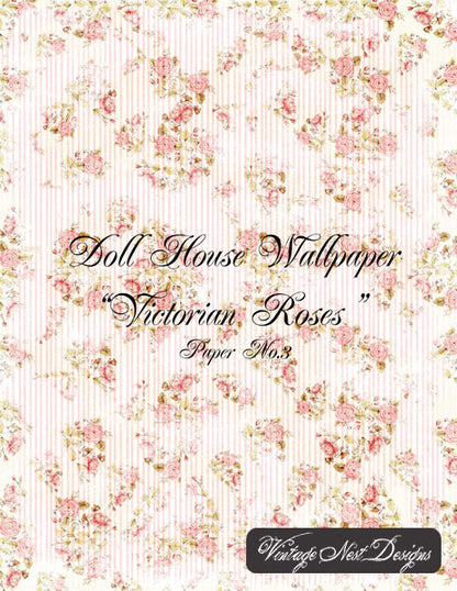 Victorian Roses Wallpaper No.1 Digital Prints Illustration Scrapbooking