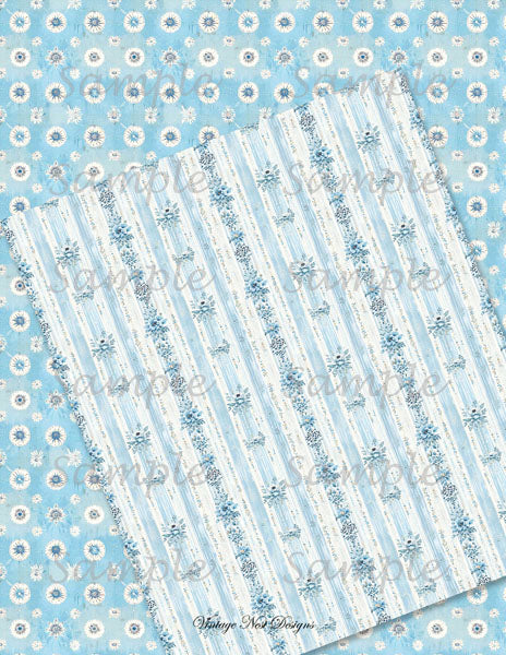 Puppenhaus Tapete Nr.9 Digitale Drucke Illustration Scrapbooking