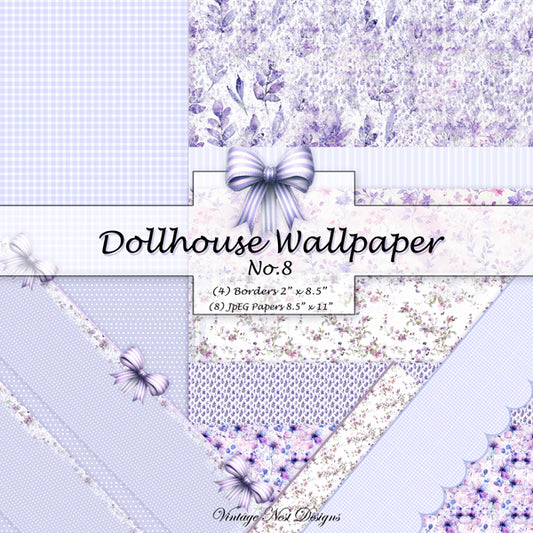 Puppenhaus Tapete Nr. 8 Digitale Drucke Illustration Scrapbooking