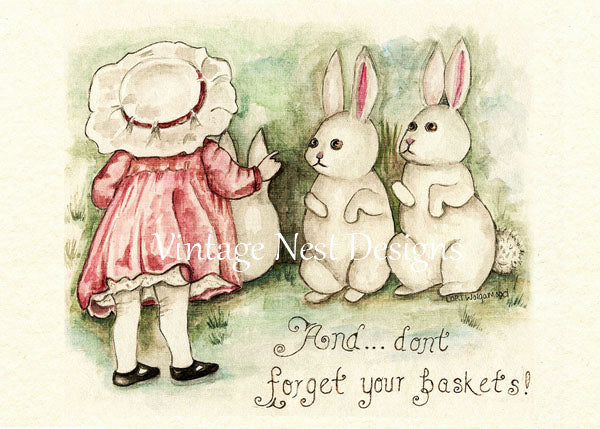Digital Print Don't forget your Baskets Watercolor Painting Instant Download