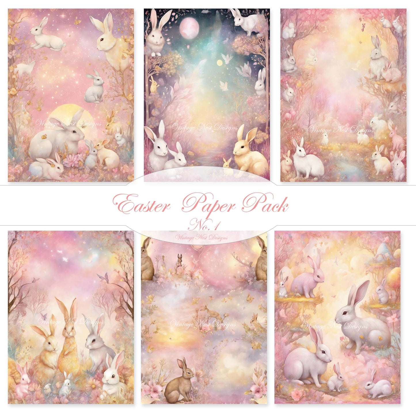 Digital Prints Easter Paper Pack No.1 Illustration Instant Download