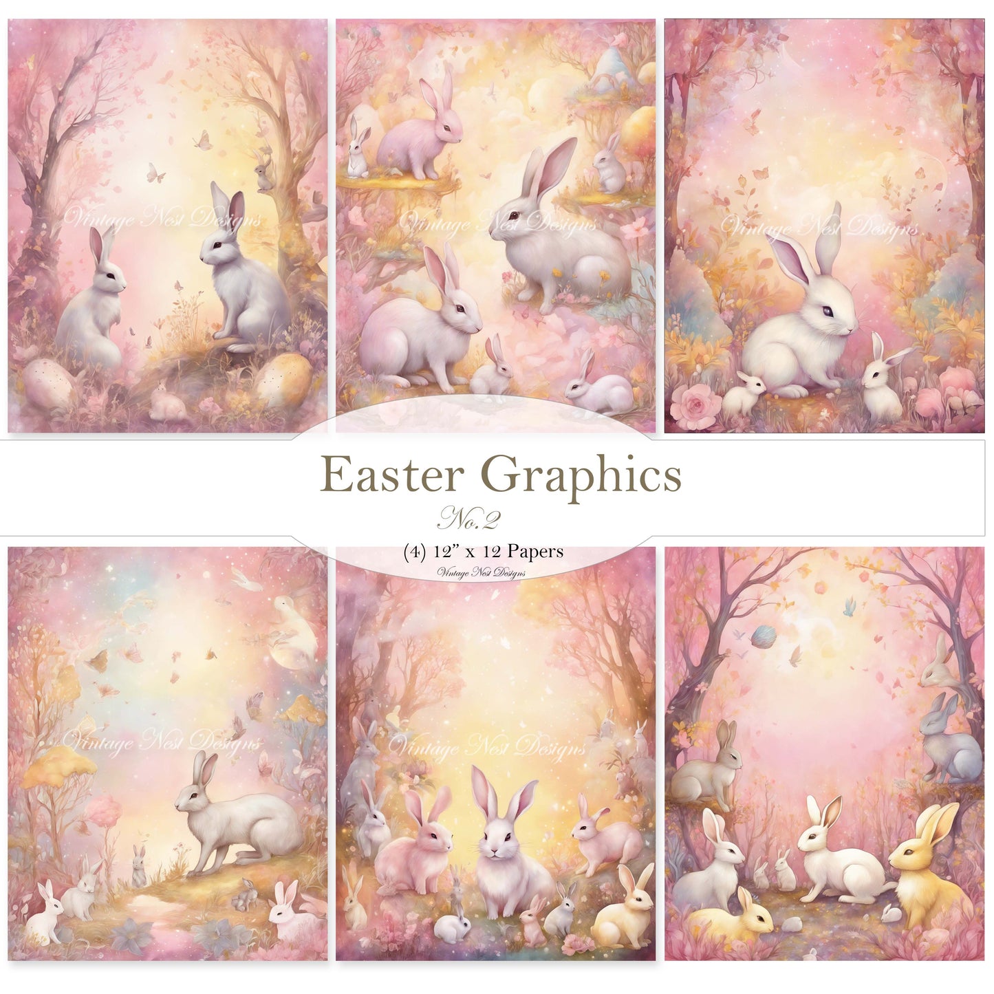 Digital Prints Easter Paper Packet No.2 Illustration Instant Download
