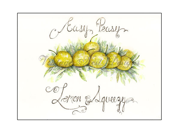 Digital Print Easy Peasy No.1 Watercolor Painting Instant Download