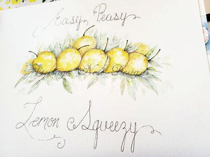 Digital Print Easy Peasy No.1 Watercolor Painting Instant Download