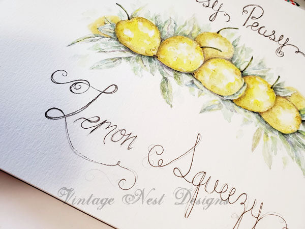 Digital Print Easy Peasy No.1 Watercolor Painting Instant Download