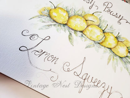 Digital Print Easy Peasy No.1 Watercolor Painting Instant Download