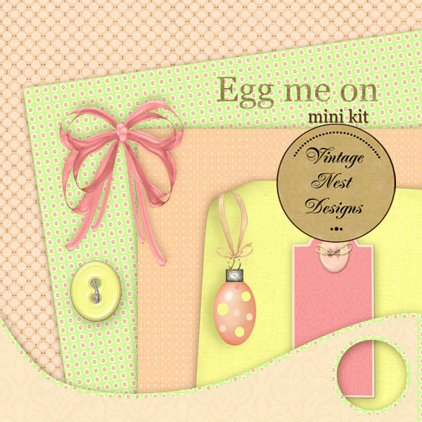 Digital Scrapbooking Egg on Me Kit Instant Download