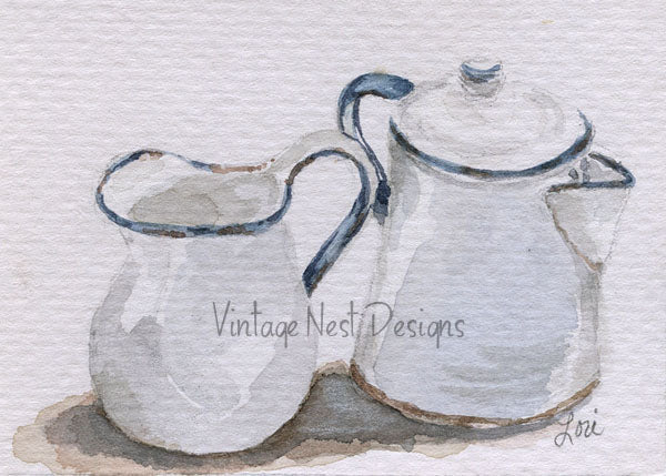 Estampes émaillées n°1 – ACEO, impression numérique, peinture aquarelle