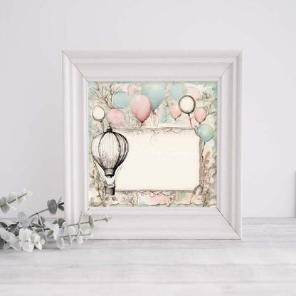 Fanciful Balloons Page Layouts No.1 Digital Print Illustration