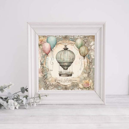 Fanciful Balloons Page Layouts No.1 Digital Print Illustration