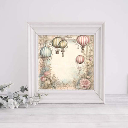 Fanciful Balloons Page Layouts No.1 Digital Print Illustration