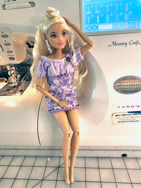 Miniature Barbie Fashion Doll Dress No.1 Handmade 12" Scale