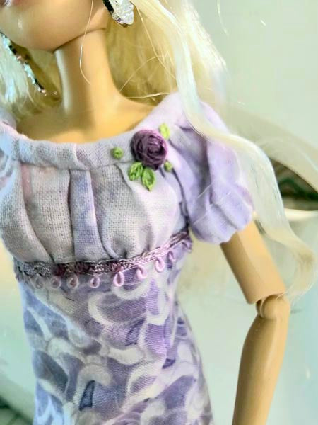 Miniature Barbie Fashion Doll Dress No.1 Handmade 12" Scale