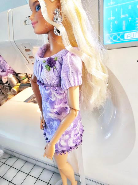 Miniature Barbie Fashion Doll Dress No.1 Handmade 12" Scale